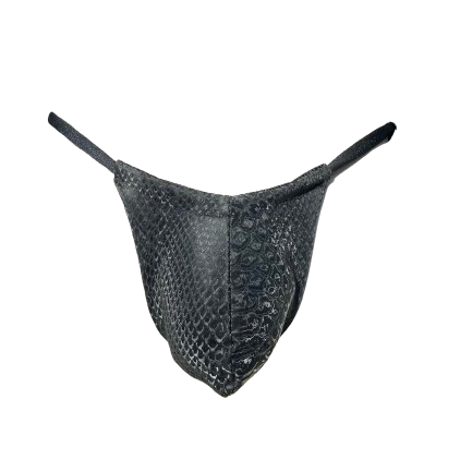 Lounge Black Python Thong