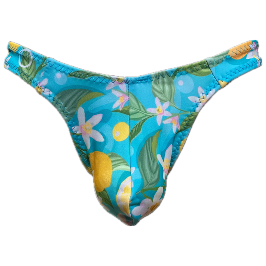 Tanga Slim-Print Blue Lemon