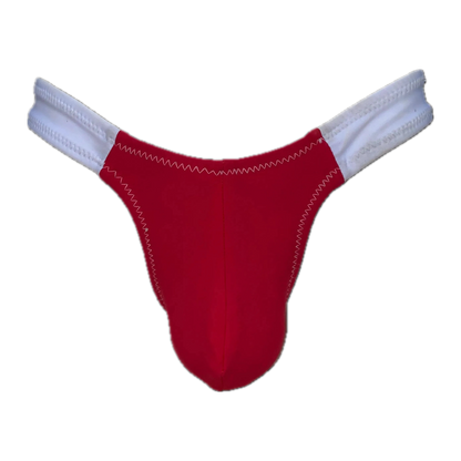 Tanga Mini Playita Roja-Blanco