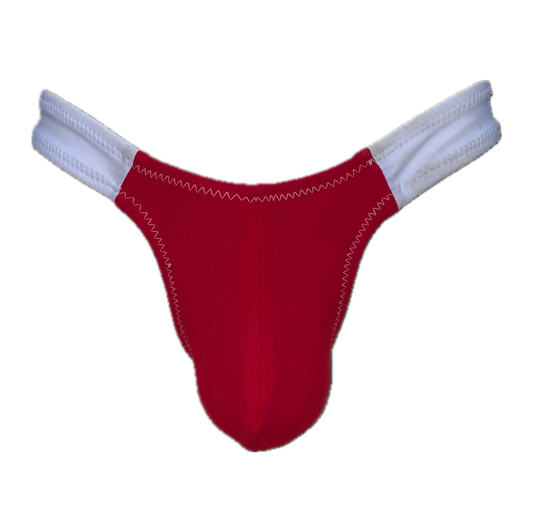 Tanga Mini Playita Roja-Blanco