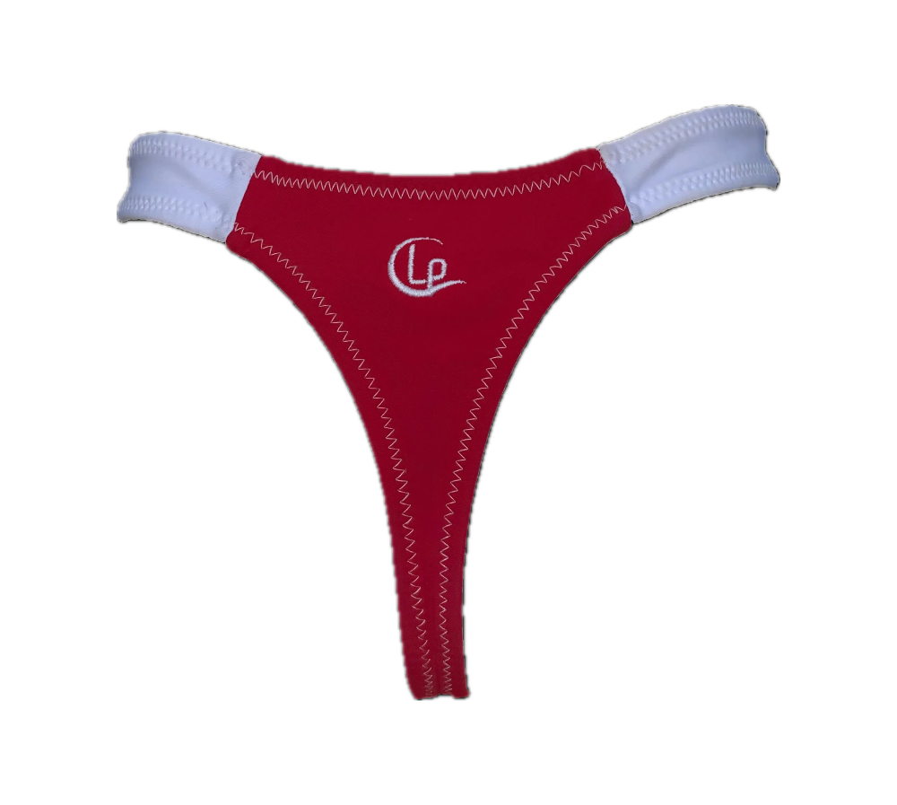 Tanga Mini Playita Roja-Blanco
