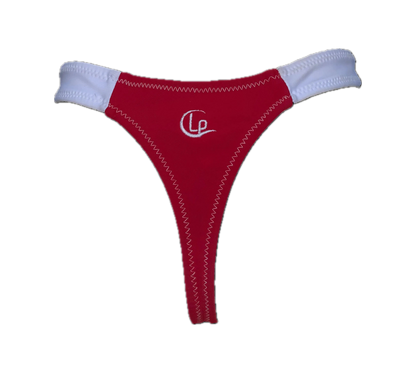 Tanga Mini Playita Roja-Blanco