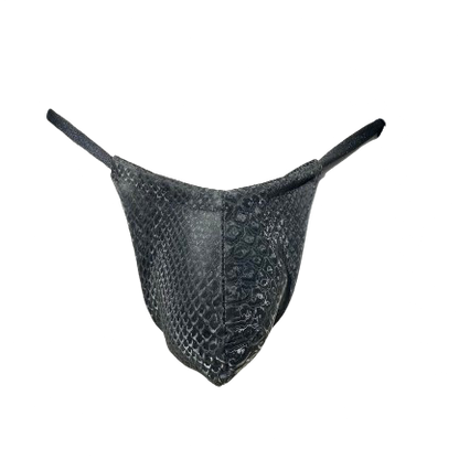 Lounge Black Python Thong