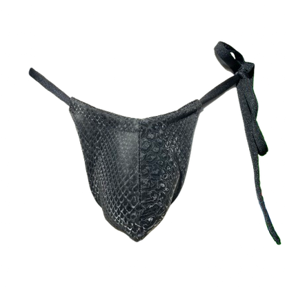 Lounge Black Python Thong